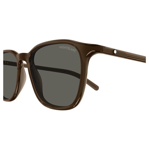 NWT Mont Blanc MB0325S Brown Square 53mm Sunglasses